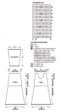 Схема вязания черное ажурное платье и нарукавники раздел вязание спицами для женщин платья, сарафаны для женщин
