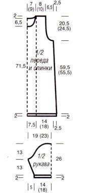 Схема вязания туника с узором из ромбов раздел вязание спицами для женщин платья, сарафаны для женщин