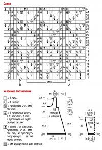 Схема вязания ажурный пуловер с бирюзовыми планками раздел вязание спицами для женщин кофты спицами женские