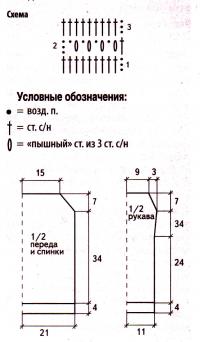 Схема вязания белый пуловер с рукавом реглан раздел вязание спицами для женщин кофты спицами женские