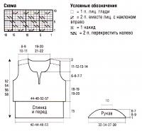 Схема вязания бежевый топ с короткими рукавами раздел вязание спицами для женщин кофты спицами женские