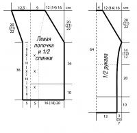 Схема вязания двубортный пиджак с двумя рядами пуговиц раздел вязание спицами для женщин кофты спицами женские