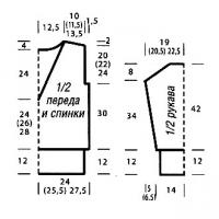 Схема вязания меланжевый пуловер с v-образным вырезом раздел вязание спицами для женщин кофты спицами женские
