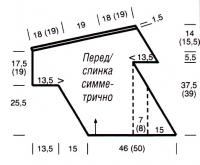 Схема вязания пуловер с асимметричной длиной и рукавом фонарик раздел вязание спицами для женщин кофты спицами женские