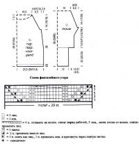 Схема вязания пуловер с открытыми плечами и узором из шишечек раздел вязание спицами для женщин кофты спицами женские