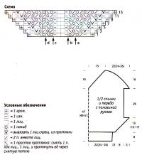 Схема вязания пуловер с рукавами "летучая мышь"  раздел вязание спицами для женщин кофты спицами женские
