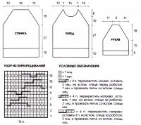 Схема вязания пуловер с широким воротником раздел вязание спицами для женщин кофты спицами женские