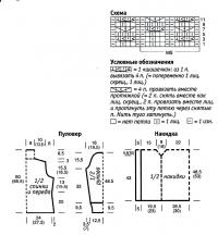 Схема вязания пуловер с "шишечками" и накидка раздел вязание спицами для женщин кофты спицами женские