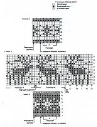 Схема вязания свитер с оленями в бело-розовой гамме раздел вязание спицами для женщин кофты спицами женские