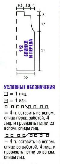 Схема вязания топ с воротником раздел вязание спицами для женщин кофты спицами женские
