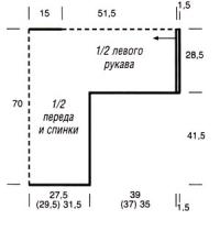 Схема вязания удлиненный пуловер с широкими рукавами раздел вязание спицами для женщин кофты спицами женские