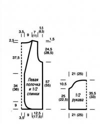 Схема вязания удлиненный жакет c арановым узором раздел вязание спицами для женщин кофты спицами женские