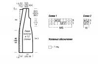 Схема вязания длинный жилет с поясками-завязками раздел вязание спицами для женщин жилеты для женщин
