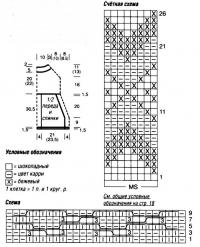 Схема вязания пуловер - пончо с жаккардовой кокеткой раздел вязание спицами для женщин накидки и болеро для женщин