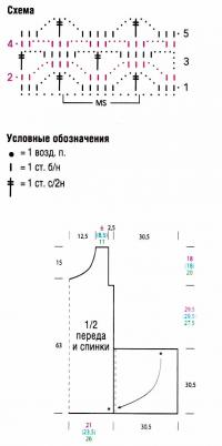 Схема вязания белая туника раздел вязание крючком для женщин платья, сарафаны для женщин