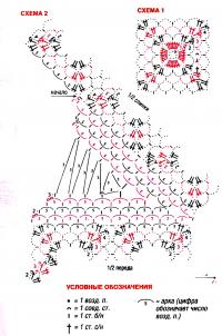 Схема вязания сиреневая ажурная туника раздел вязание крючком для женщин платья, сарафаны для женщин