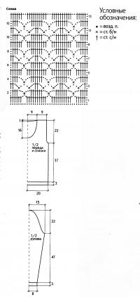 Схема вязания желтый ажурный пуловер с цветком  раздел вязание крючком для женщин кофты для женщин