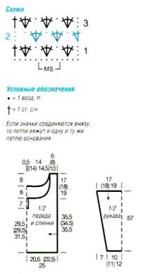 Схема вязания желтый джемпер на завязках  раздел вязание крючком для женщин кофты для женщин