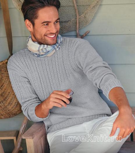 Как связать для мужчин классический мужской пуловер с косами