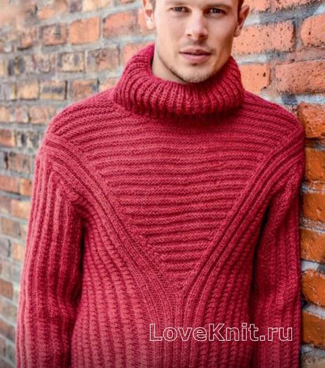 Как связать для мужчин мужской свитер английской резинкой