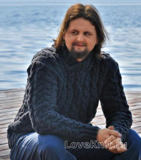 Вяжем воротник спицами мужской