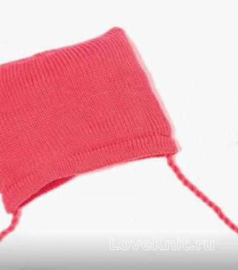 Как связать  шапочка для малыша с завязками