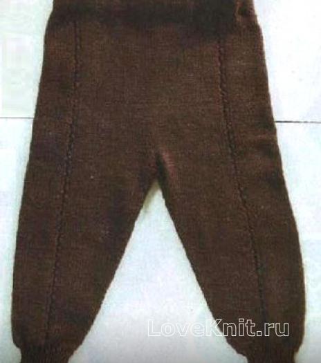 Как связать  детские коричневые штаны