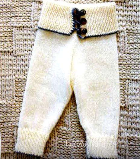 Как связать  штанишки для ребенка с широким поясом