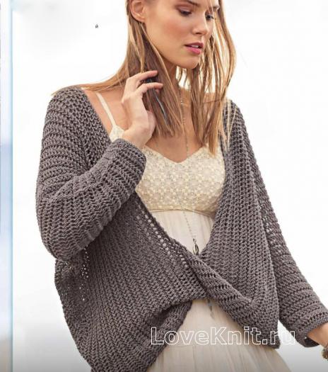 Как связать спицами оверсайз пуловер с перекрещенными полочками