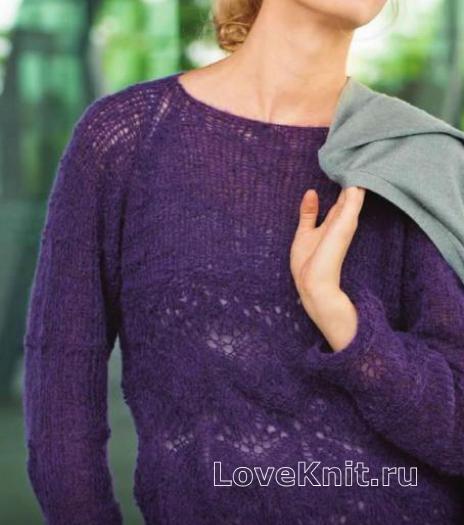 Как связать спицами пуловер с ажурным рисунком