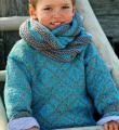  детская кофта с жаккардовым узором и шарф-хомут фото к описанию