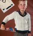  детский белый пуловер с v-образным вырезом фото к описанию
