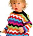  детский пуловер в цветную полоску фото к описанию