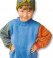 Как связать  детский свитер с полосатыми рукавами и шапочка
