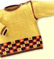  детский свитер, шапочка и шарф с цветным шахматным узором фото к описанию