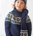  детский свитер, шарф и шапочка с жаккардовым узором  фото к описанию