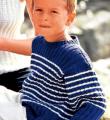  двухцветный пуловер для мальчика в полоску фото к описанию