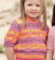  короткий ажурный пуловер для девочки фото к описанию
