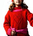  пуловер с ажурным сердцем и шапочка для девочки фото к описанию