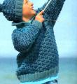 Как связать  пуловер и шапочка с цветным рисунком