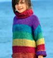  разноцветный детский джемпер и гетры фото к описанию