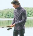 Для мужчин мужской пуловер с узором "ромбы" фото к описанию