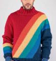 Для мужчин мужской пуловер в контрастную полоску фото к описанию