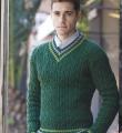 Для мужчин мужской зеленый пуловер фото к описанию