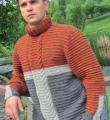 Для мужчин трехцветный свитер для мужчины с косами фото к описанию