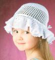  белая вязаная шляпка для девочки 4х лет фото к описанию