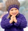 Как связать  детская объемная шапочка и пуловер с контрастной окантовкой