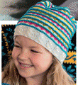  детская полосатая шапочка с косами фото к описанию