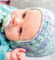 меланжевая шапочка для малыша на завязках фото к описанию