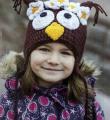  шапка с ушками "сова" для ребенка фото к описанию